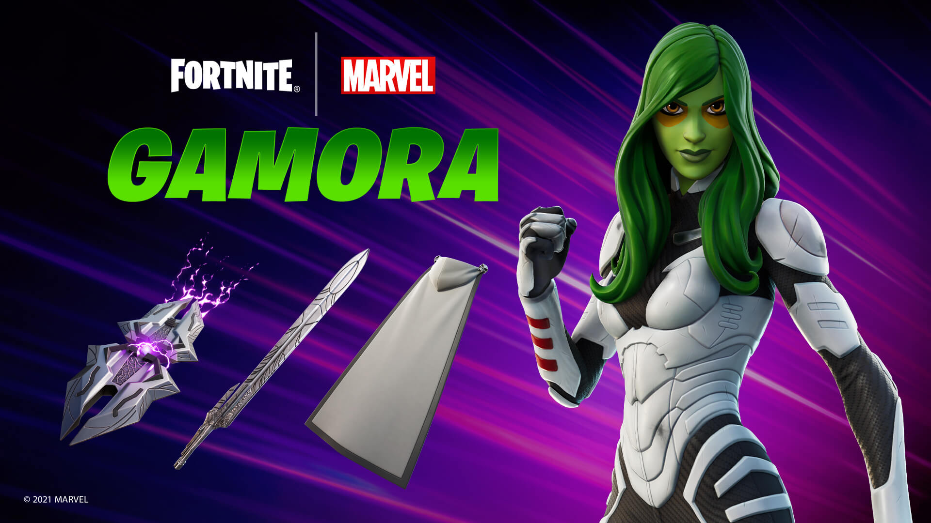 Gamora, da Marvel está no Fortnite com campeonato temático