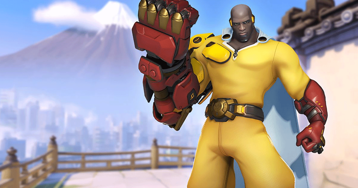 Overwatch 2 com skin de One-Punch Man